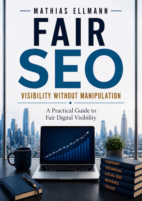 Book cover by Mathias Ellmann: Fair SEO — Visibility Without Manipulation